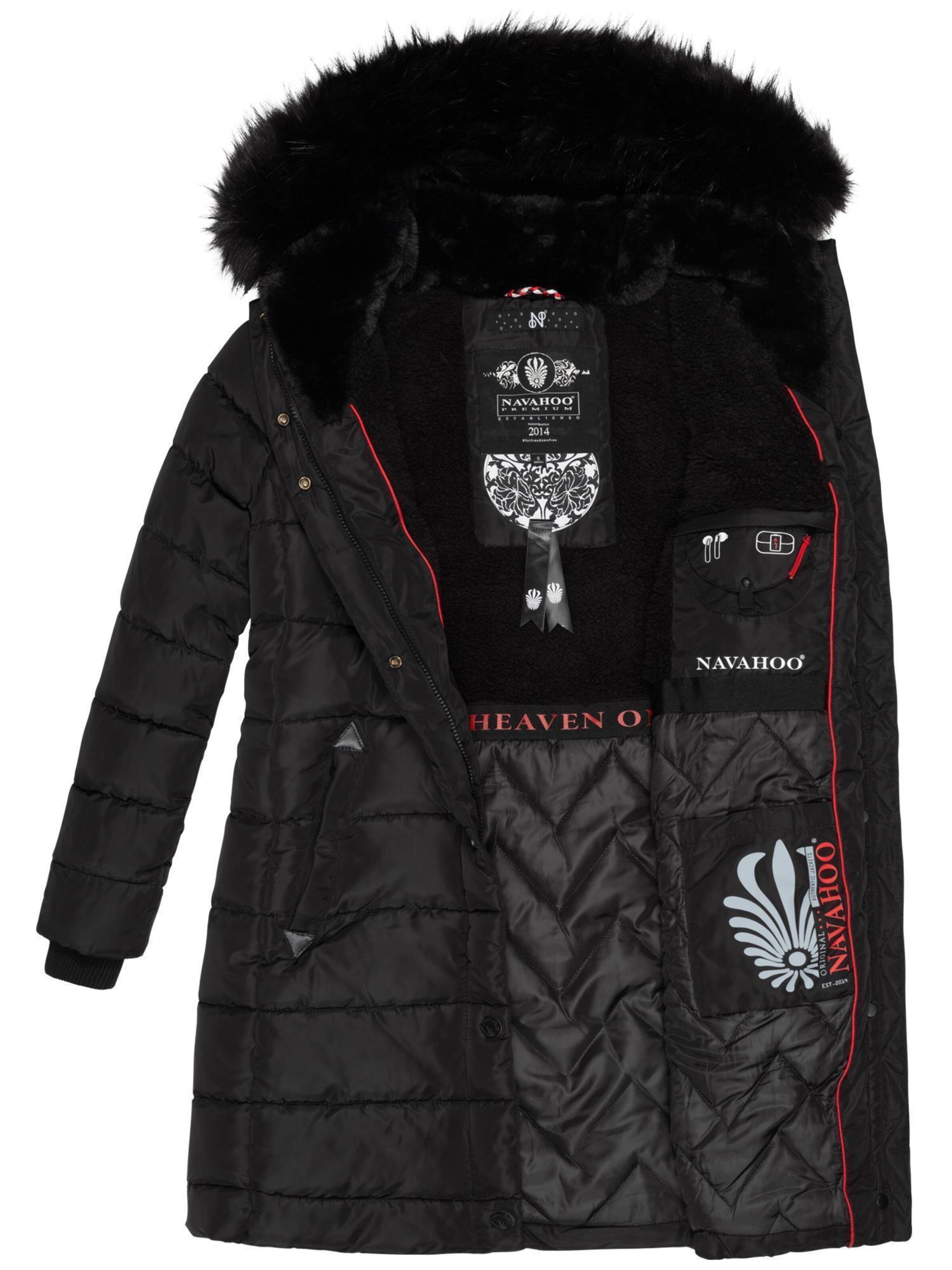 NAVAHOO Wintermantel in Zwart