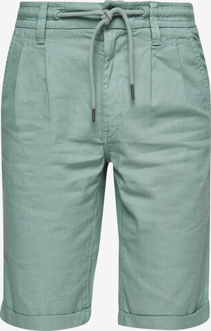 s.Oliver Pleat-Front Pants in Green: front