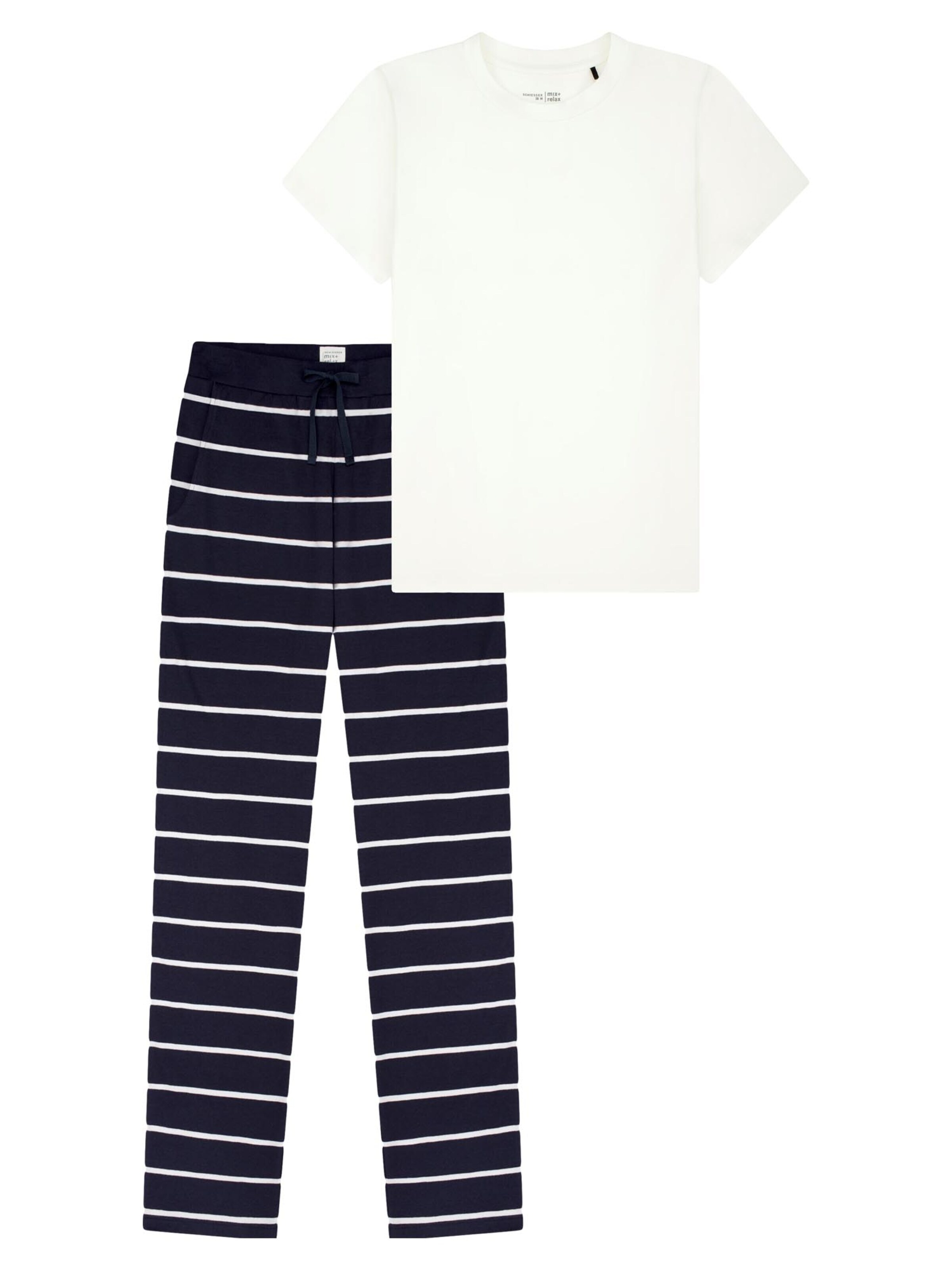 SCHIESSER Pajama 'Mix & Relax' in Blue: front