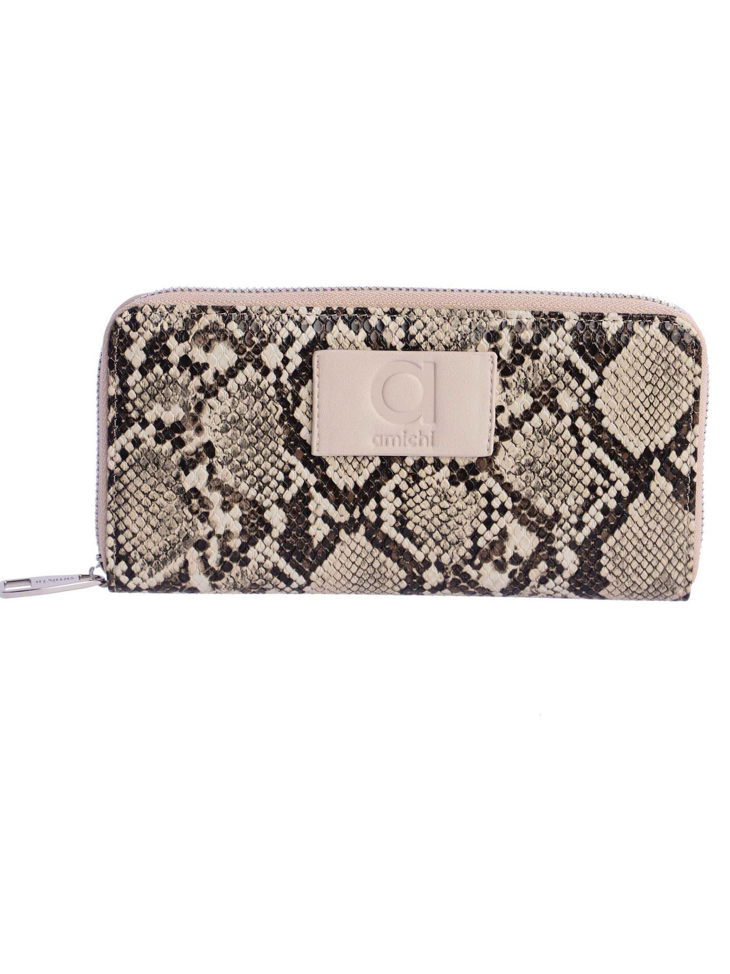 Amichi - Cartera 'Cartera para mujer Marisol de piel sintética animal print y cierre de cremallera' en Mezcla de colores: frente