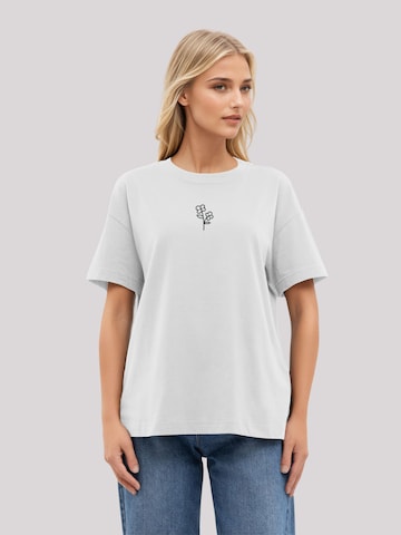 T-shirt 'Handdrawn Flower Pink' F4NT4STIC en blanc : devant