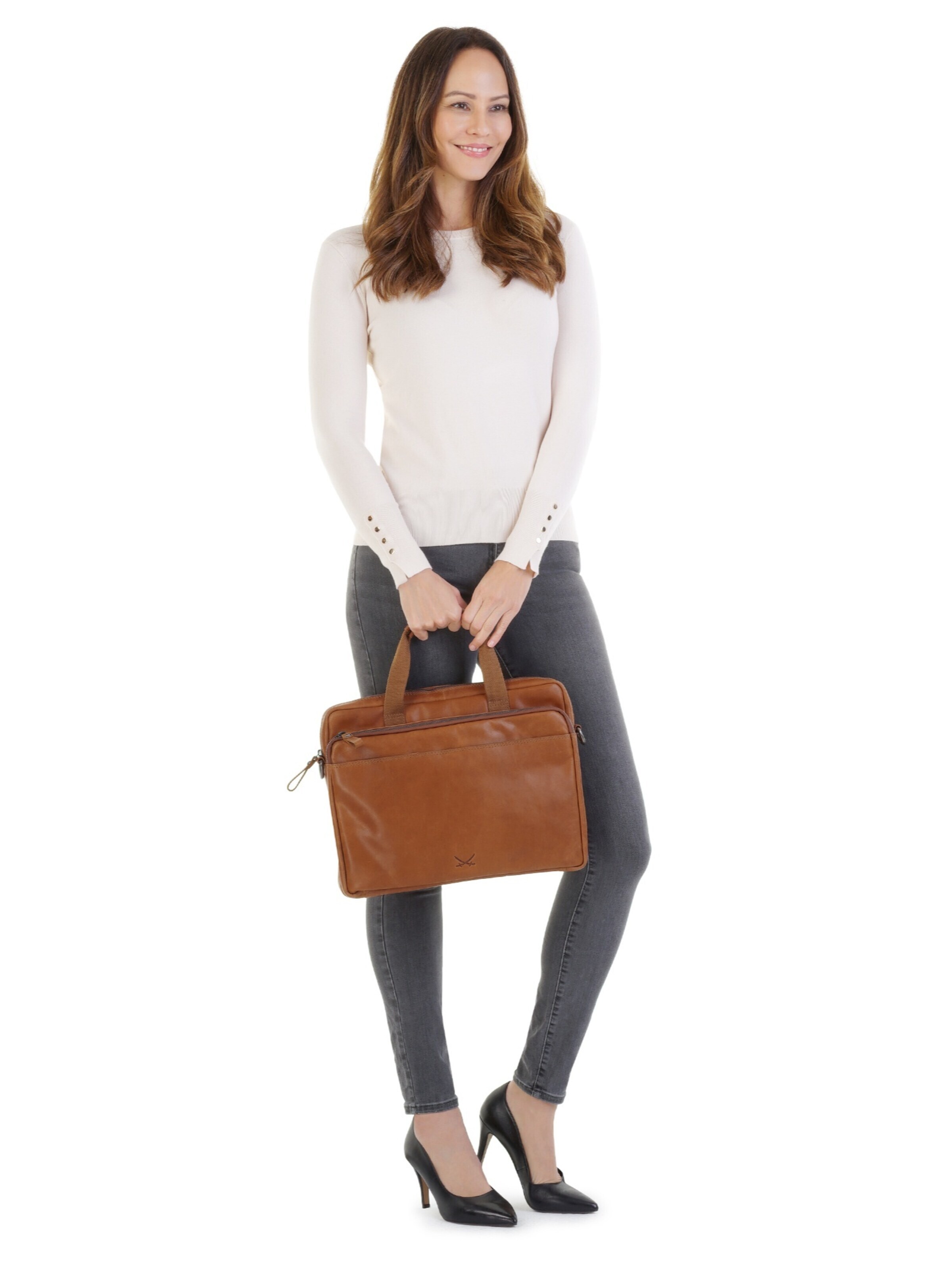 SANSIBAR Briefcase in Brown: front