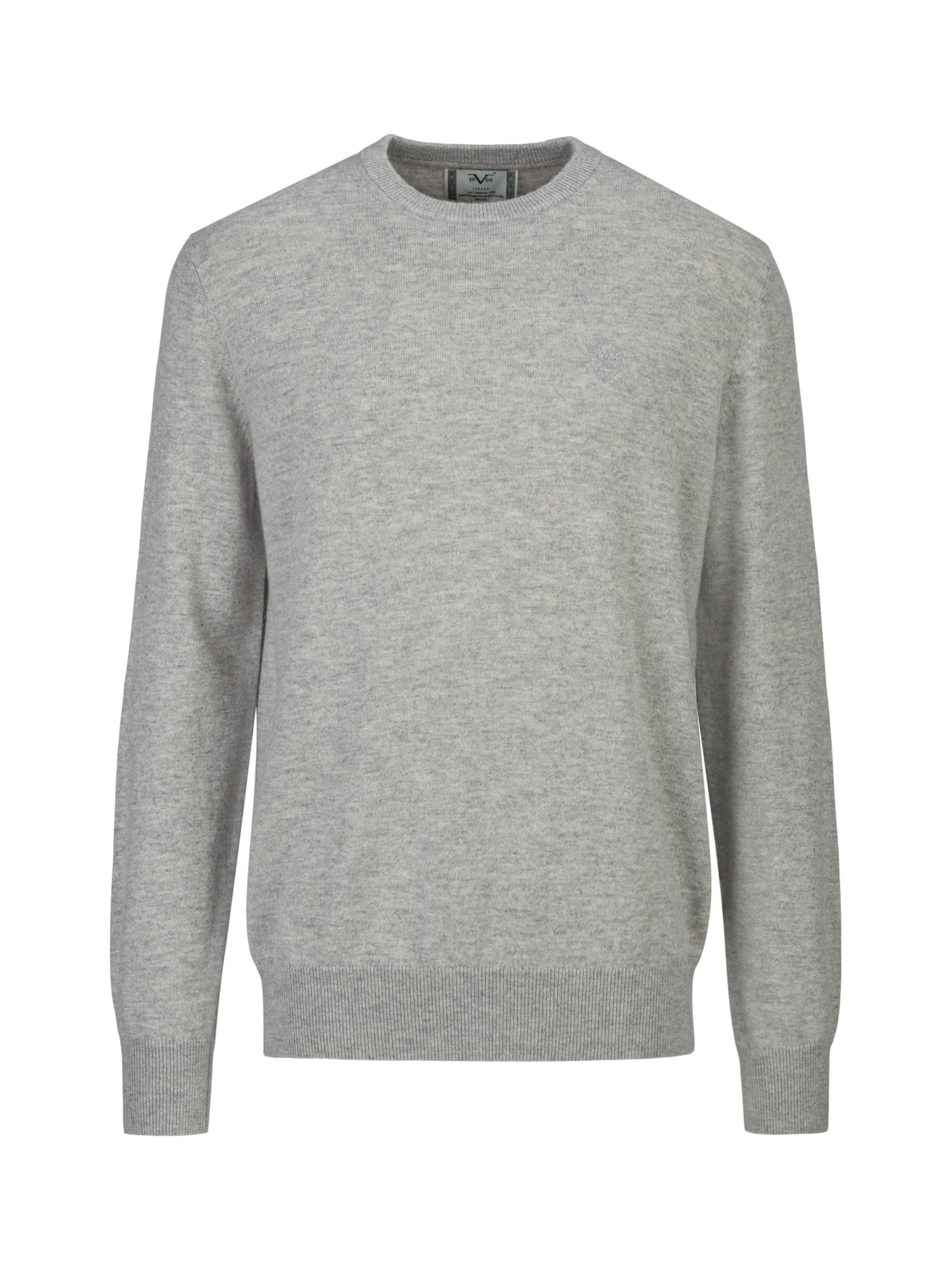 19V69 ITALIA Pullover 'Clint Embro' in Grau: Vorderseite