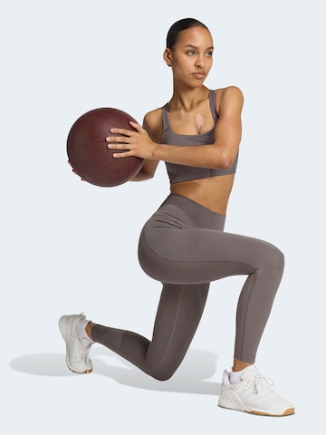 ADIDAS PERFORMANCE Skinny Spodnie sportowe w kolorze brązowy: przód