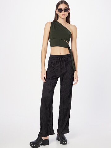 Monki Wide Leg Hose in Schwarz