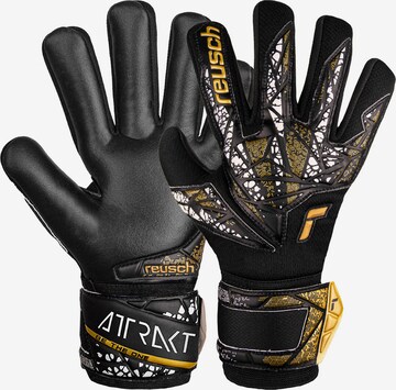 REUSCH Athletic Gloves 'Attrakt Silver NC' in Black: front