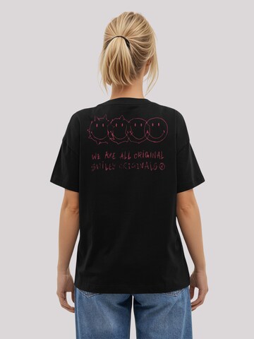 F4NT4STIC Shirt 'Smiley Originals We Are All Original Unique' in Zwart