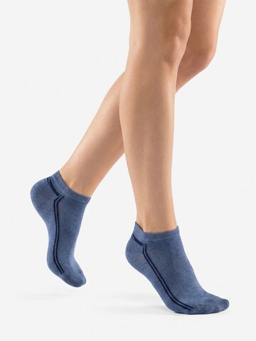 footstar Socks 'Retrostreifen' in Blue: front