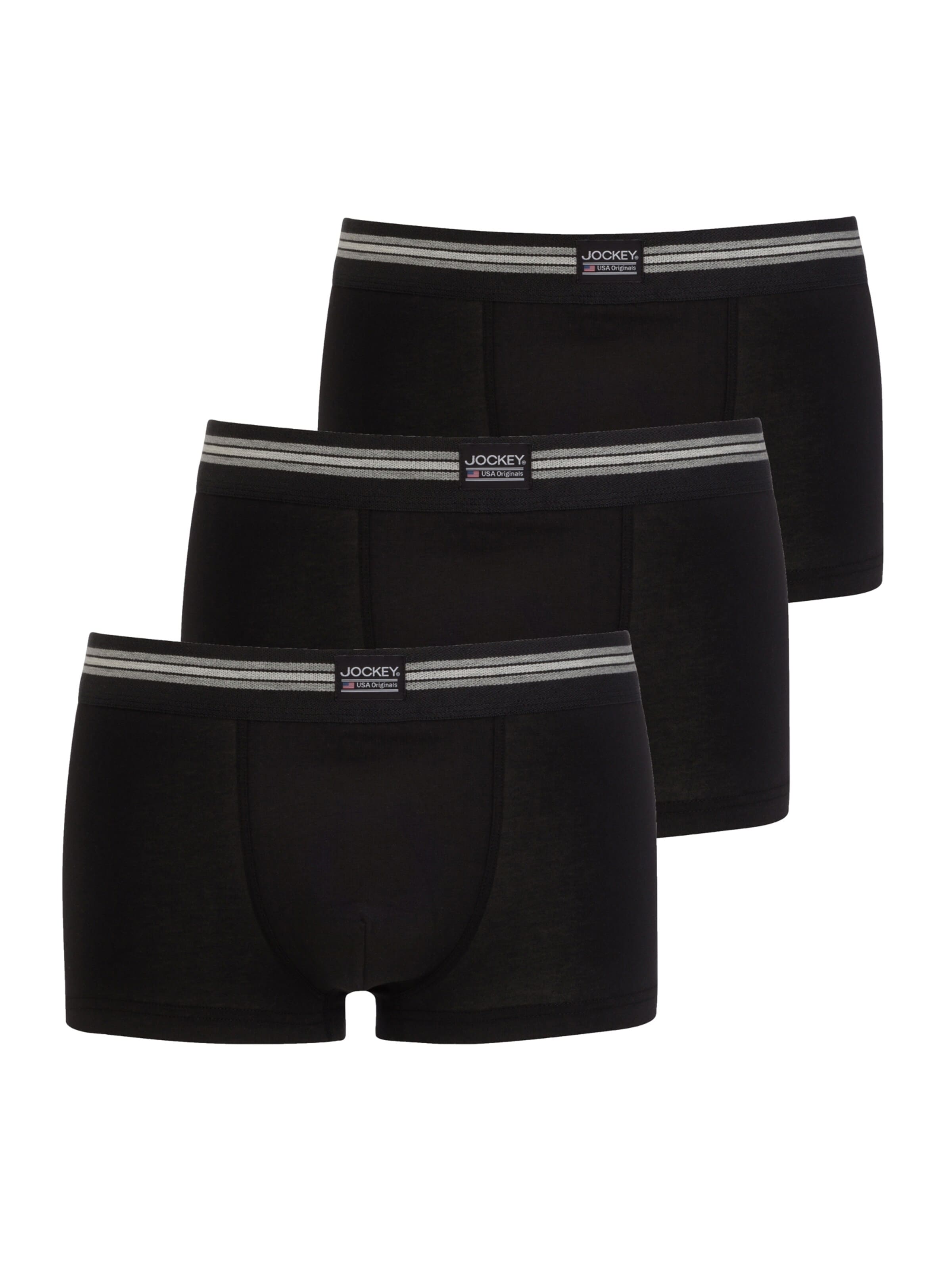 JOCKEY Boxershorts 'Cotton Stretch Short Trunk - 3 Pack'‌ in S in schwarz, Produktansicht