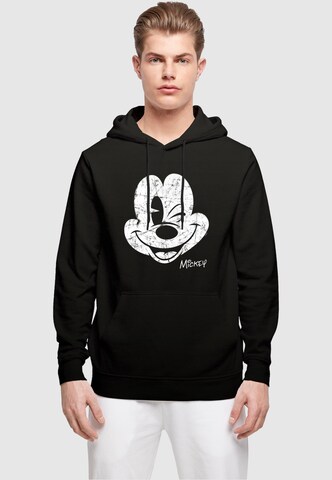 ABSOLUTE CULT Sweatshirt 'Mickey Mouse - Distressed' in Zwart: voorkant