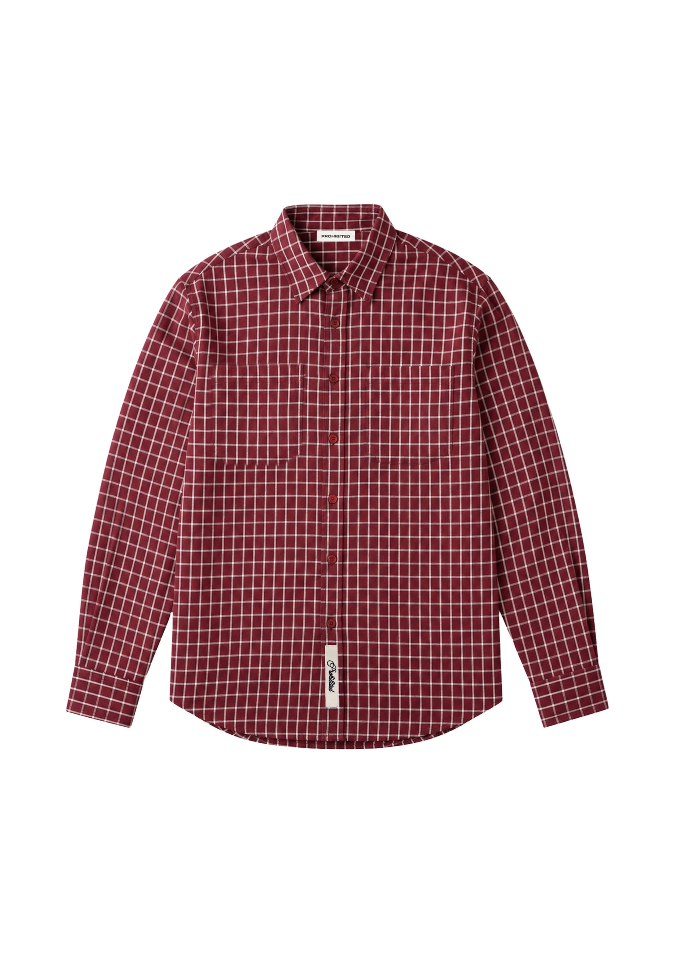 Prohibited Regular fit Button Up Shirt in Red: front