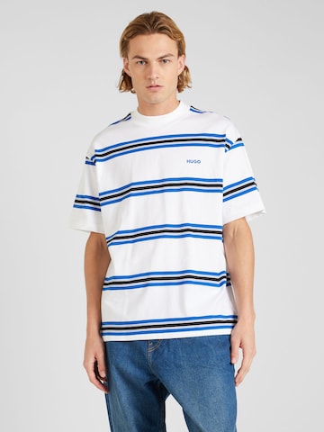 HUGO Blue Shirt 'Natinolo' in Wit: voorkant