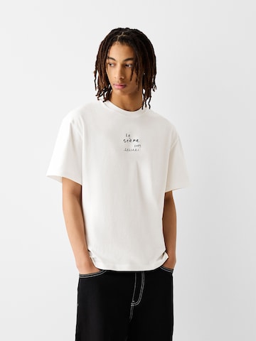 T-Shirt Bershka en blanc : devant