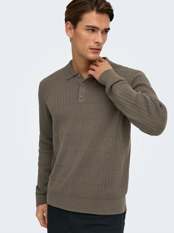 Only & Sons - Jersey 'ONSMIX' en marrón: frente