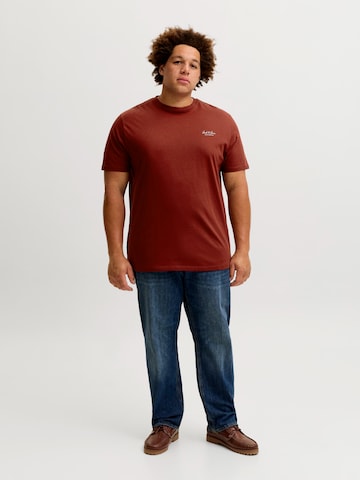 raudona Jack & Jones Plus Marškinėliai 'JJEARCHIVE'