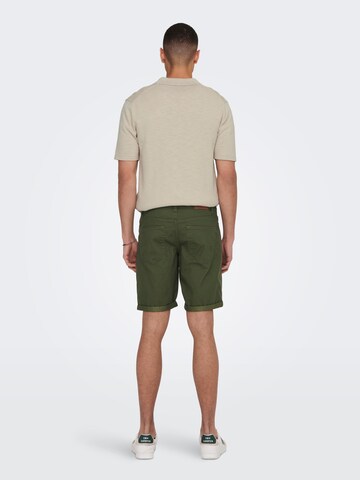 Only & Sons Normalny krój Spodnie 'Ply' w kolorze zielony