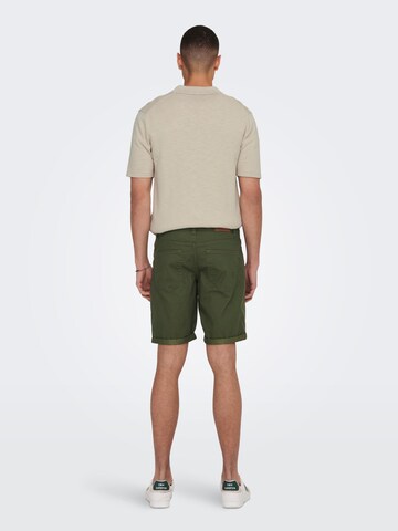 Regular Pantalon 'Ply' Only & Sons en vert