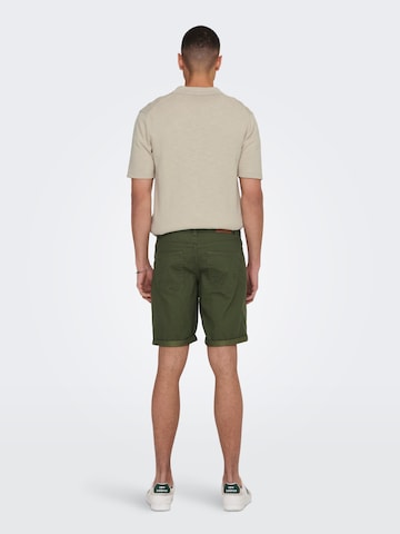 Only & Sons Regular Shorts 'Ply' in Grün