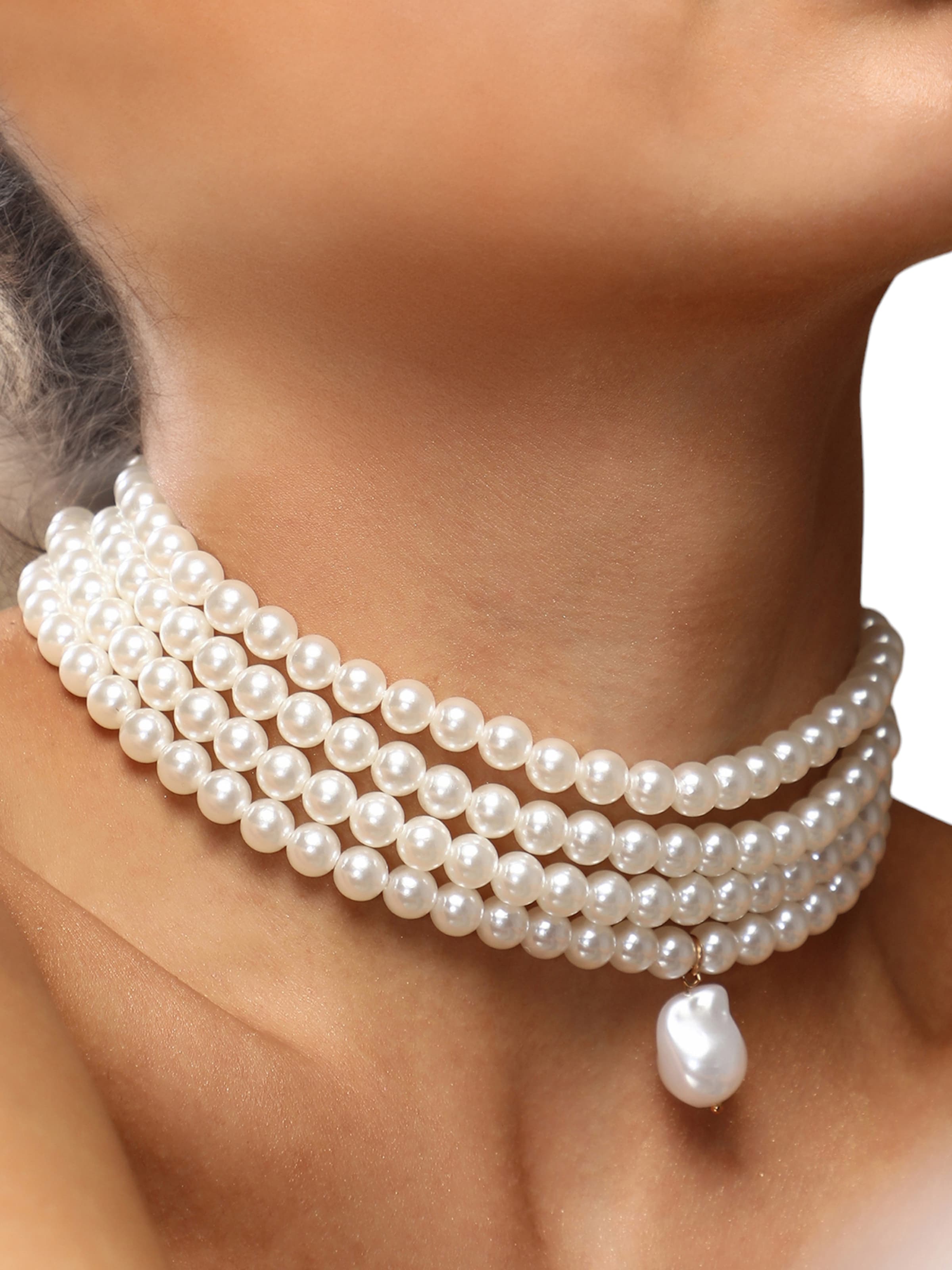 Collana 'Nitam' di SOHI in bianco: frontale