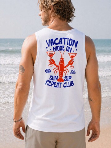 Neverless Shirt 'Vacation mode on' in White