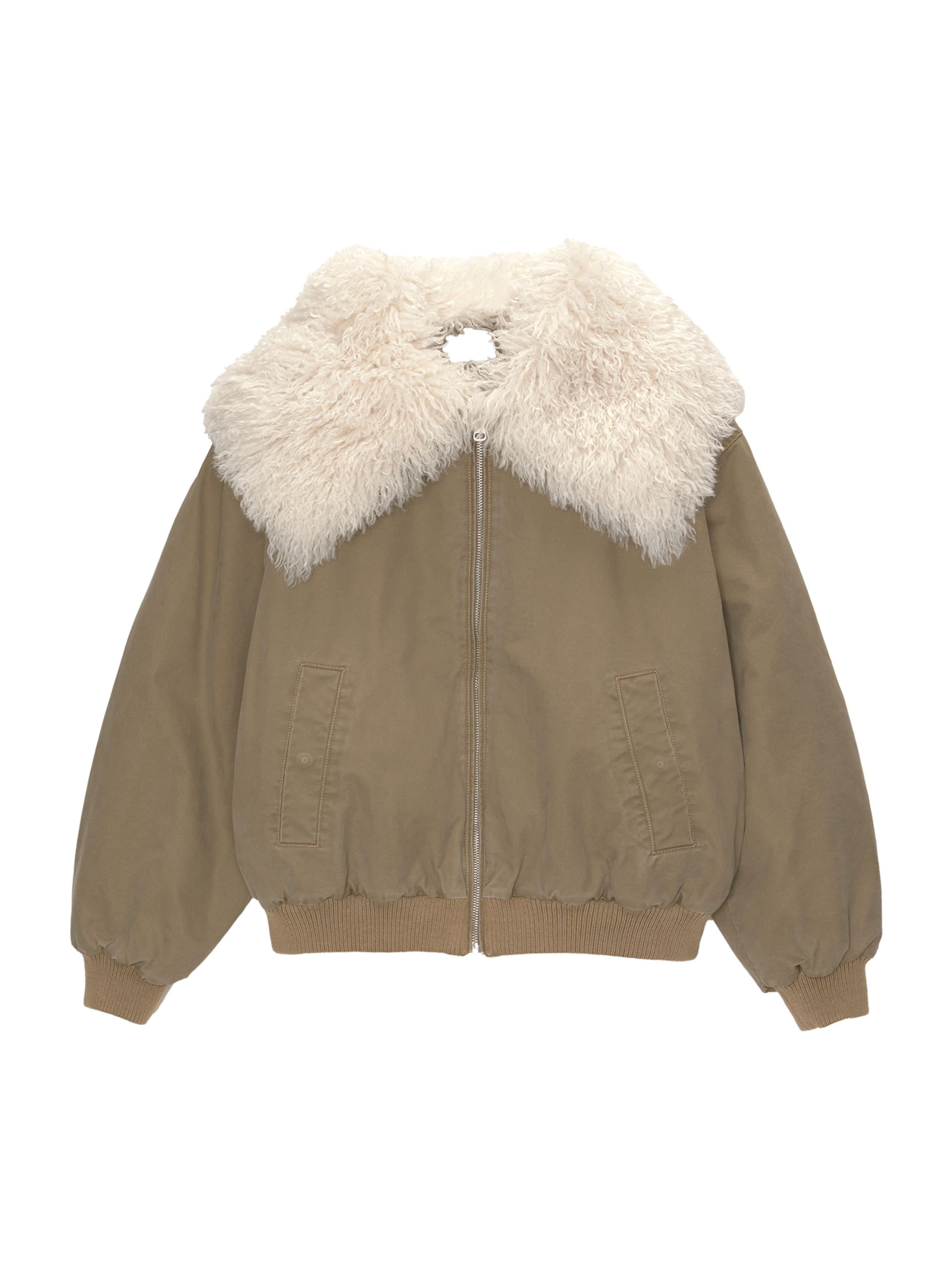 Pull&Bear Jacke in hellbeige / brokat, Produktansicht