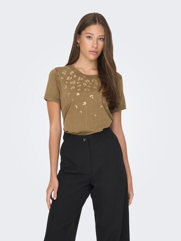 JDY T-Shirt 'FAROCK' in Braun