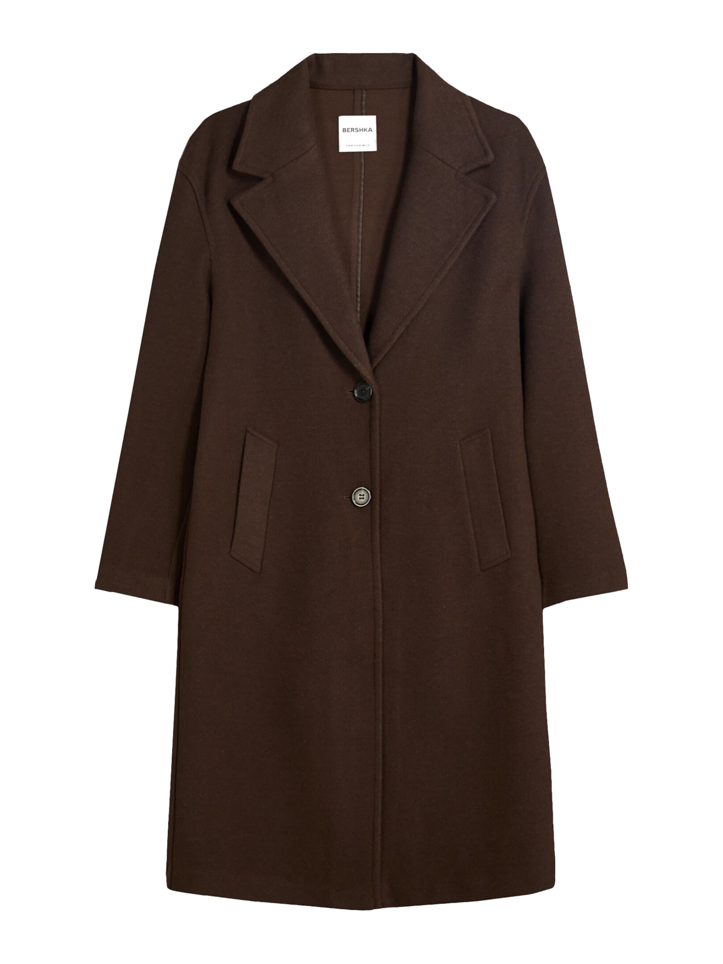 Bershka Between-seasons coat in Brown: front