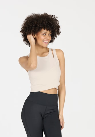 Athlecia Sports top in Beige: front