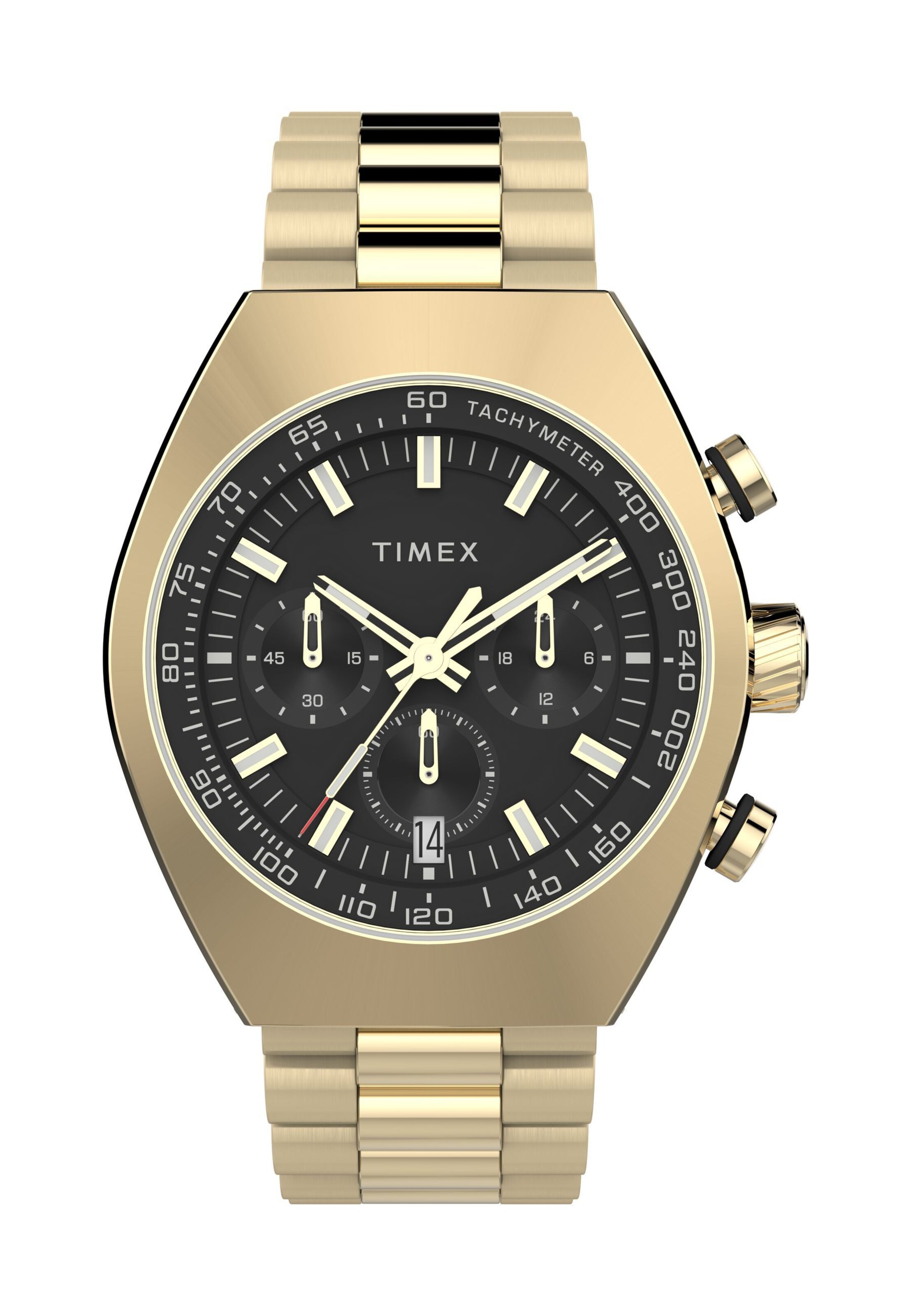 TIMEX Analoguhr in Gold: Vorderseite