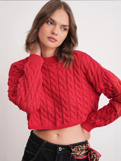 MixRay Pull-over 'Pullover' en S-M en rouge, Vue avec produit