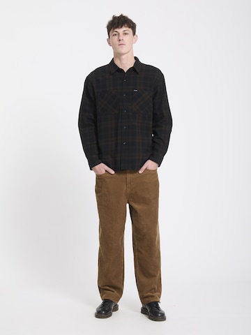 Volcom Comfort fit Button Up Shirt 'Hunkstone' in Brown