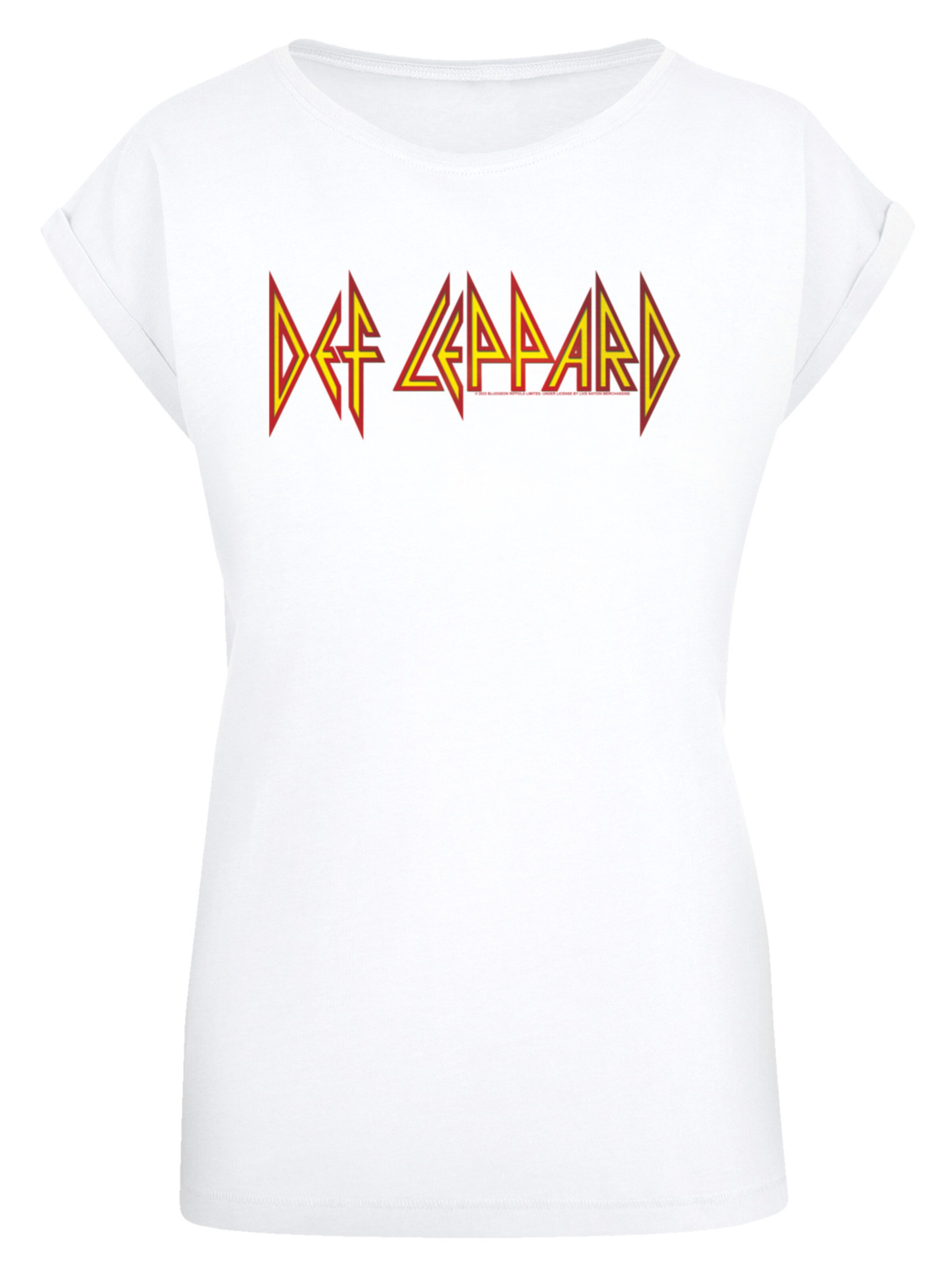 F4NT4STIC Shirt 'Def Leppard' in Wit: voorkant