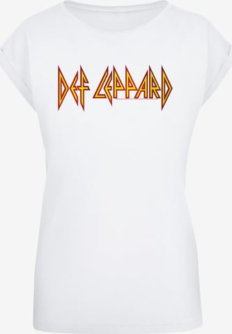 F4NT4STIC Shirt 'Def Leppard' in Wit: voorkant
