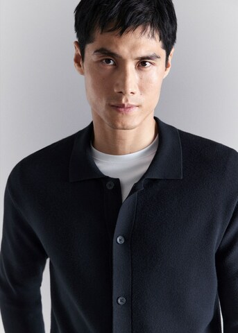 MANGO MAN Strickjacke 'Luxuss' in Blau