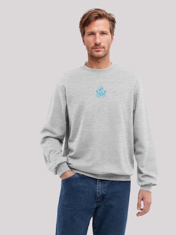 F4NT4STIC Sweatshirt 'Knut und Jan Scribble' in Grey: front