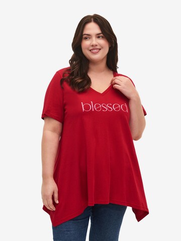 Zizzi Shirt 'DANNA' in Red: front