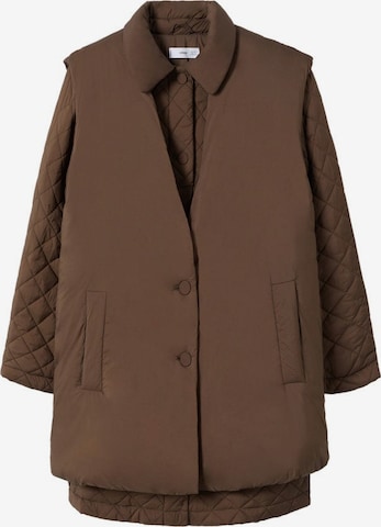 MANGO Winter Coat 'Piruleta' in Brown: front