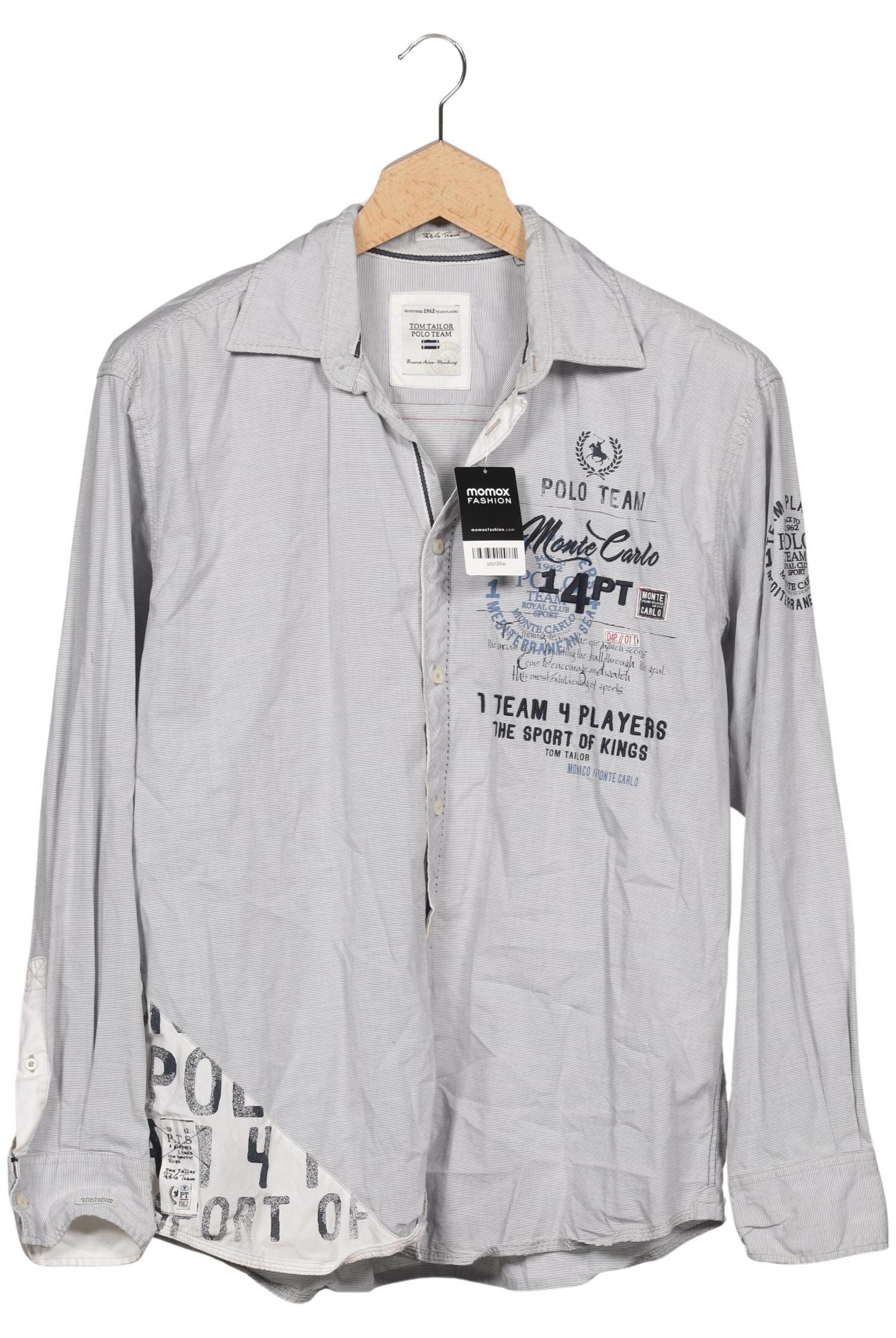 TOM TAILOR Button Up Shirt in XXL in Grey: front