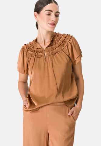 Camicia da donna di zero in marrone: frontale