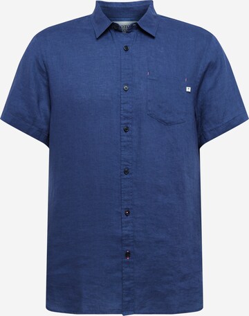 Coupe regular Chemise Woodbird en bleu : devant