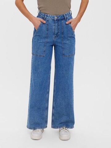 VERO MODA Wide leg Jeans 'KITHY' i blå: framsida