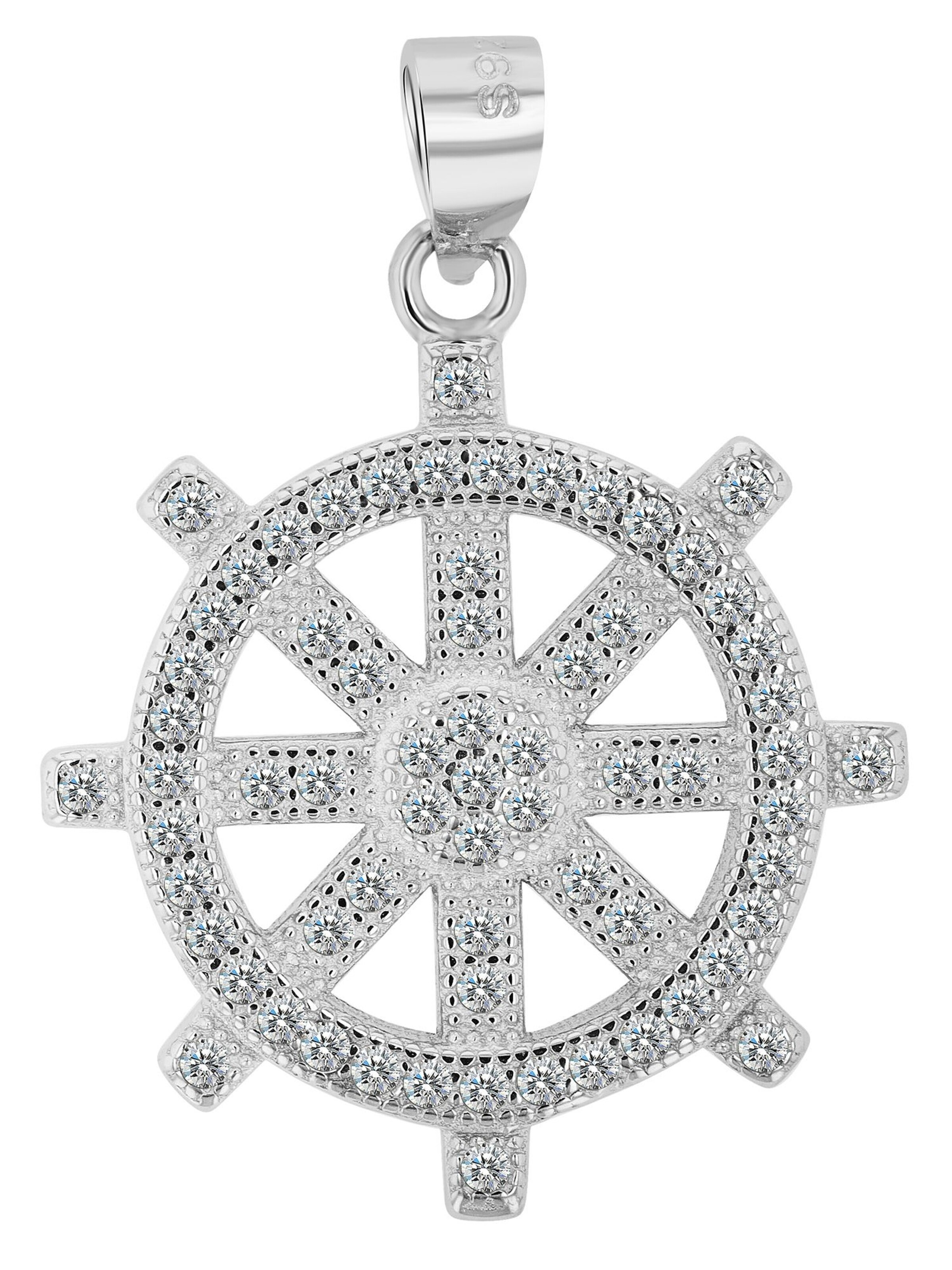 Akzent Pendant '"Wiebe" aus 925 Sterlingsilber, rhodiniert, langlebig' in Silver