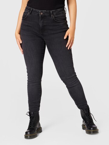 ONLY Carmakoma Skinny Jeans 'Wiser' i sort: forside