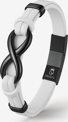 UNIQAL Armband 'INFINITY' in Wit: voorkant