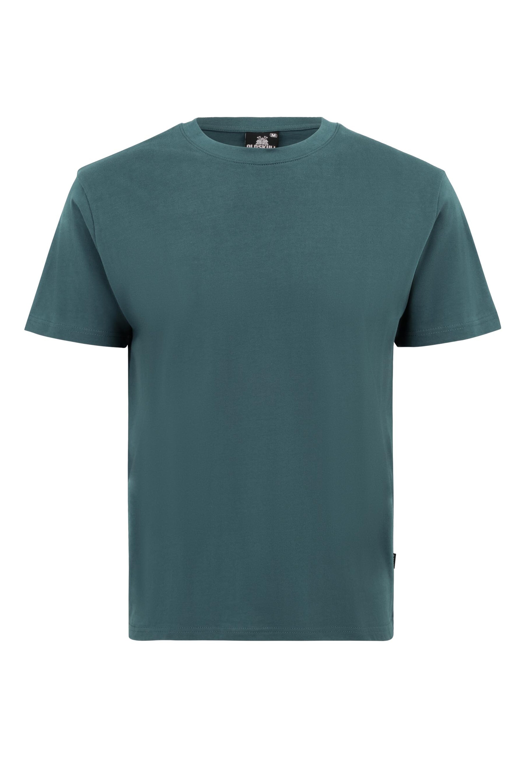 Oldskull Shirt 'Plain Basic' in Green: front