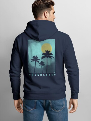 Neverless Sweatjacke 'Sun & Palms' in Blau