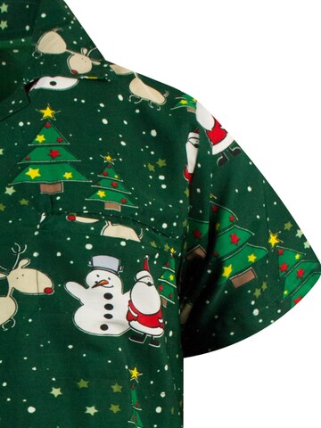 Regular fit Camicia 'Christmas Buddies' di King Kameha in verde