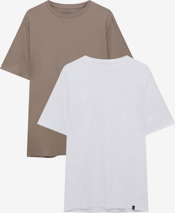 T-Shirt Pull&Bear en marron : devant