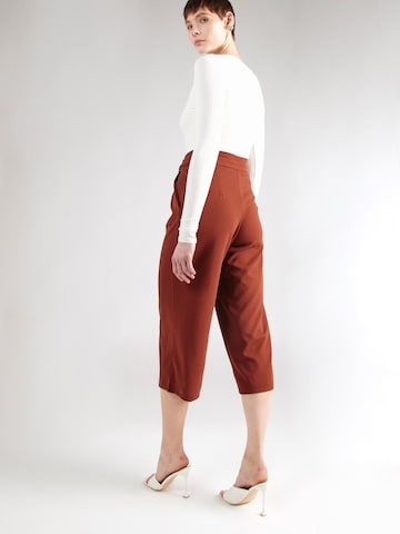 JDY Wide leg Pleat-Front Pants in Brown