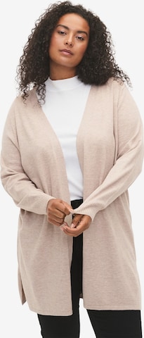 Cardigan 'Ella' Zizzi en beige : devant